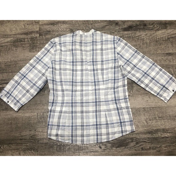 Tommy Hilfiger Women's Sz M Plaid Shirt Chest 36” Button Down Long Sleeve D30 - Picture 2 of 4